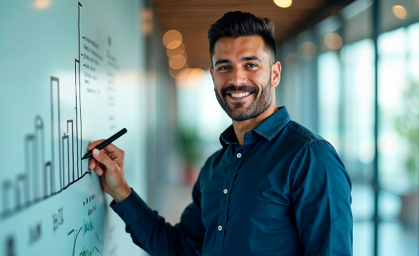 smiling-man-presenting-business-data-board 1