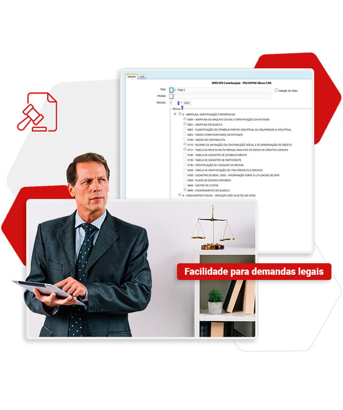Sistema AfixPat Pro com interface fiscal e profissional analisando dados para atendimento de demandas legais na gestão patrimonial